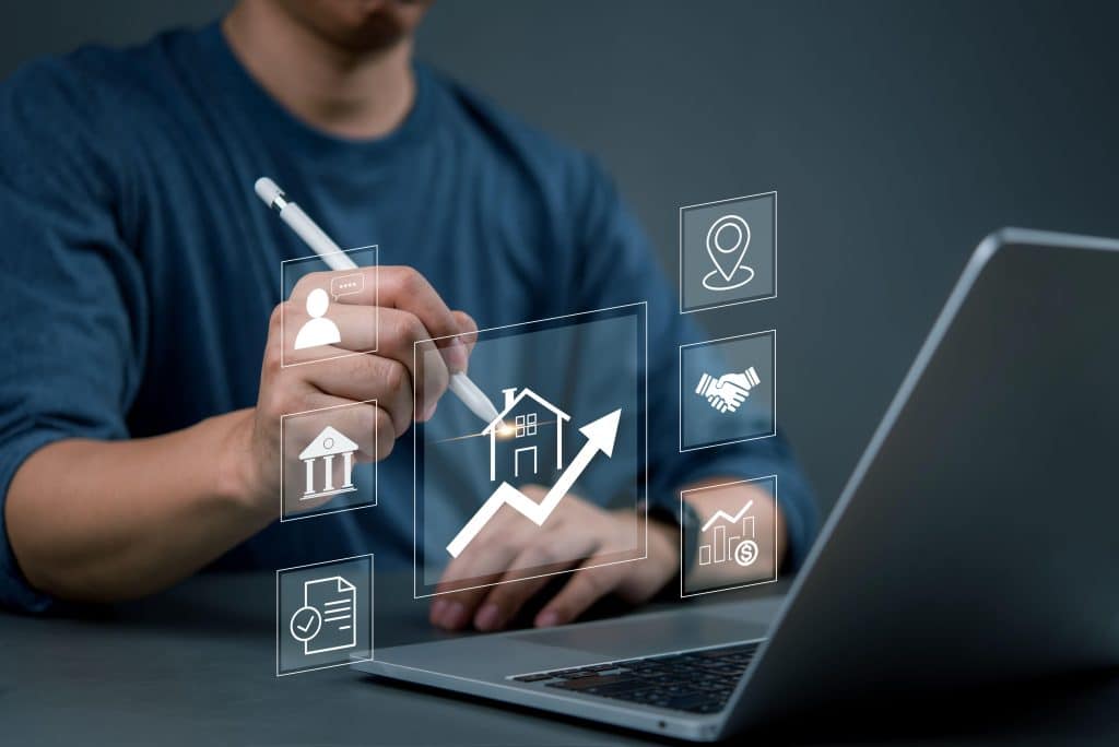 Real estate investor reviewing Melbourne housing market data and growth forecast.